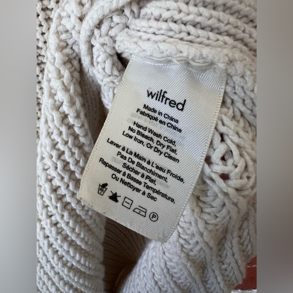 Aritzia Wilfred  Randonnai Linen Blend Sweater in Ivory  Chunky Knit Size Medium - Picture 9 of 12